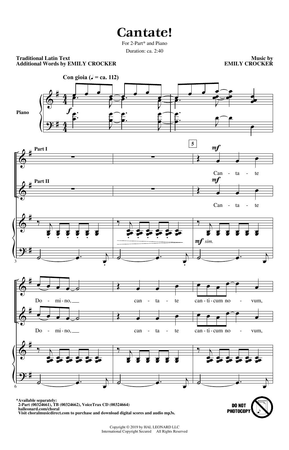 Produktgalerie: Seite 1 von 1 Cantate!, Emily Crocker, Chor