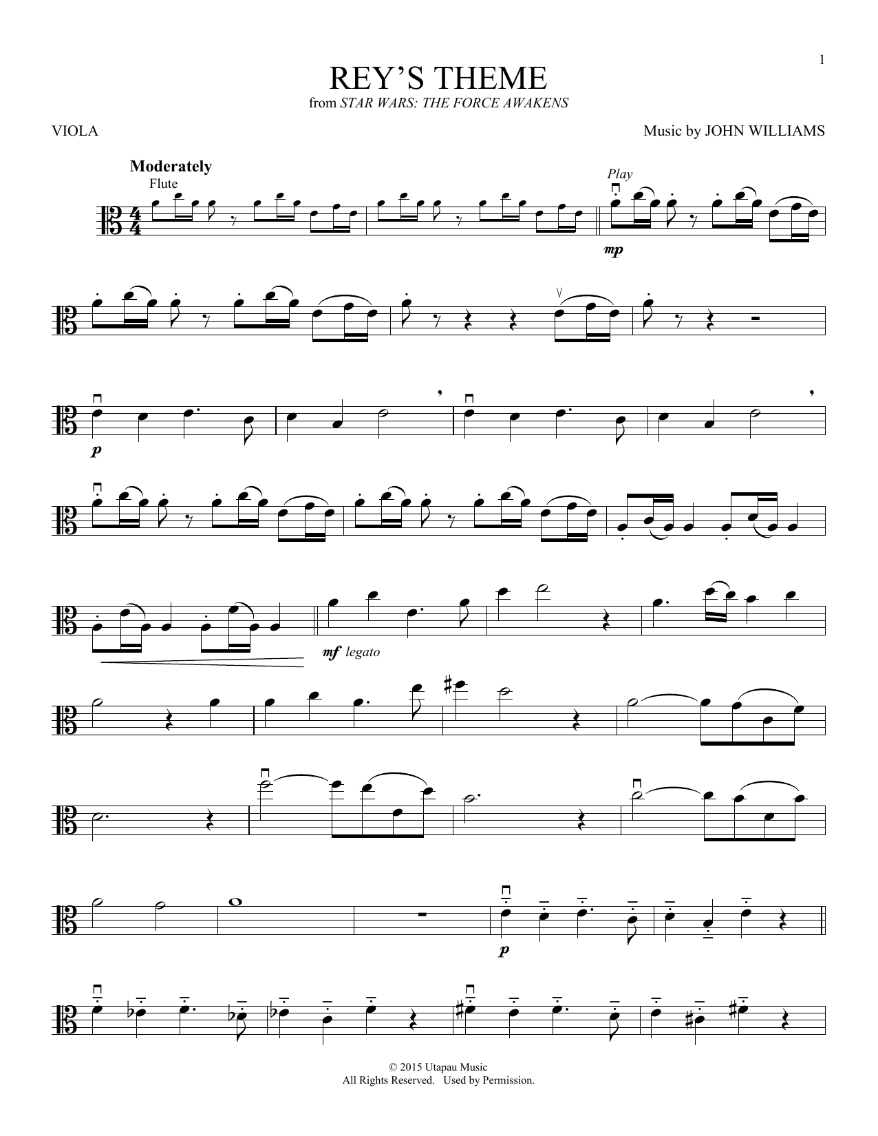 Product gallery: Page 1 of 1 Rey's Theme (from Star Wars: The Force Awakens), John Williams