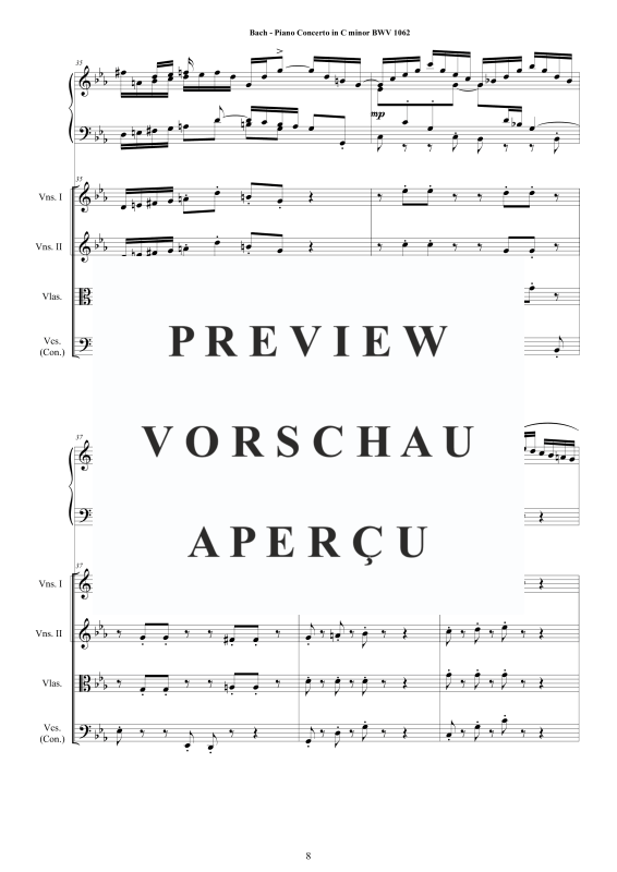 Produktgalerie: Seite 9 von 11 Klavierkonzert C-Moll BWV 1062, , Klavier Solo und Streichorchester