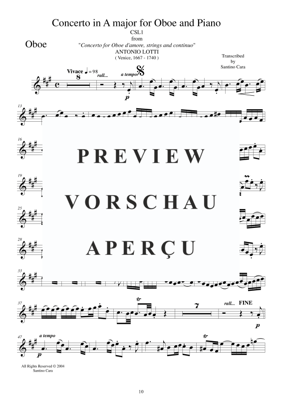Produktgalerie: Seite 11 von 11 Konzert A-Dur, , Oboe und Klavier