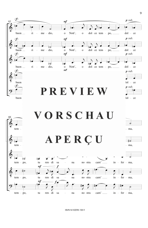 gallery: O nott´ o dolce tempo, , Gemischter Chor SSATB