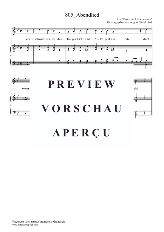 Product picture to: Abendlied Aus Deutsches Liederlexikon 1865