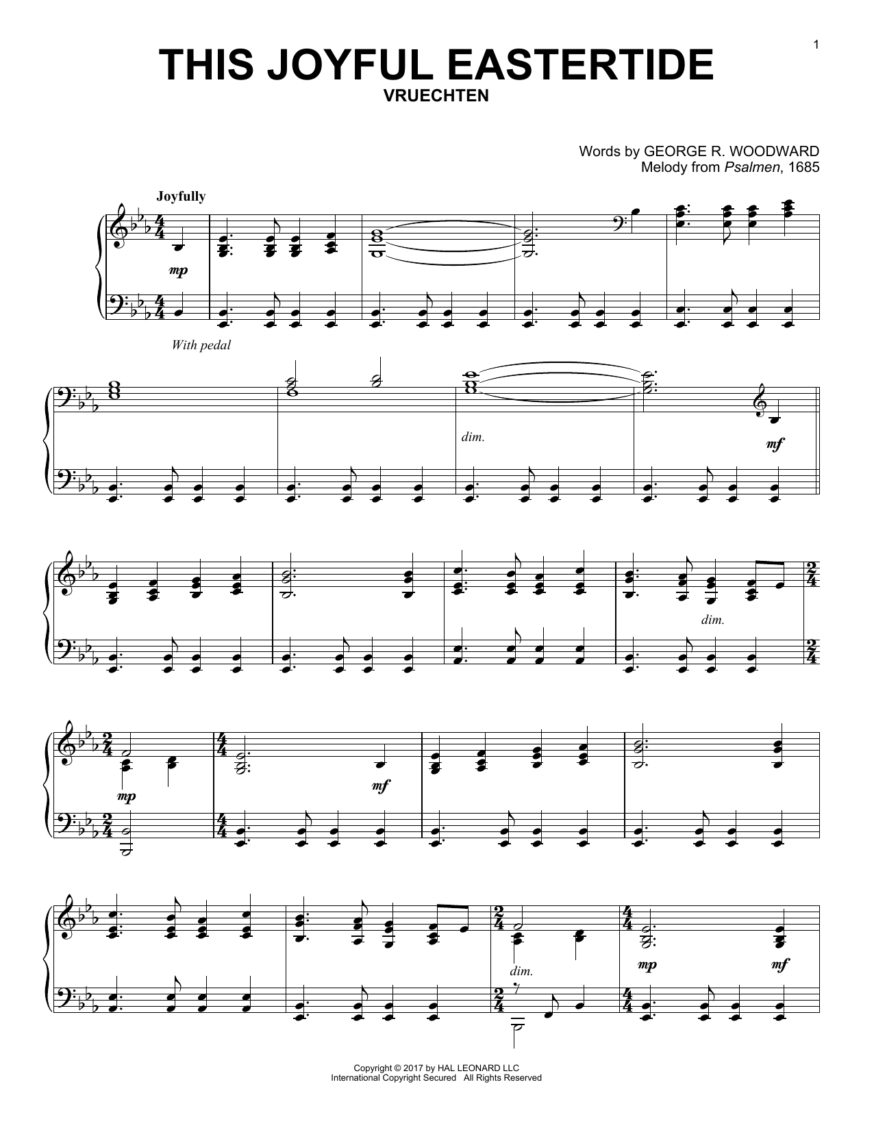 Product gallery: Page 1 of 1 This Joyful Eastertide, Melody from Psalmen, 1685