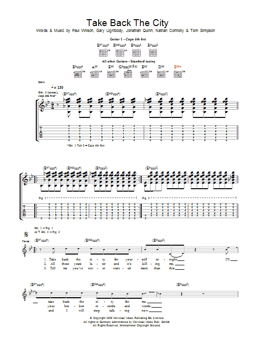 Produktgalerie: Seite 1 von 1 Take Back The City, Snow Patrol, Gitarre