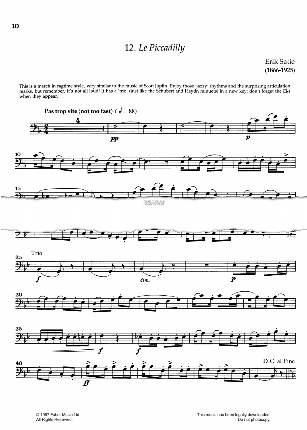 Produktgalerie: Seite 1 von 1 Le Piccadilly, Erik Satie, Fagott, Klavier