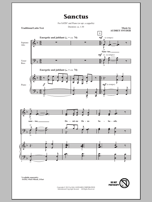 Product gallery: Page 1 of 1 Sanctus, Audrey Snyder