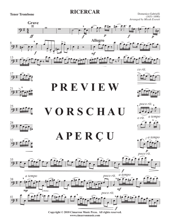 Product gallery: Page 3 of 4 Ricercar , , (Tenor Posaune Solo)