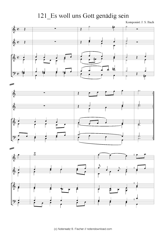 Product picture to: Es woll uns Gott genädig sein J. S. Bach