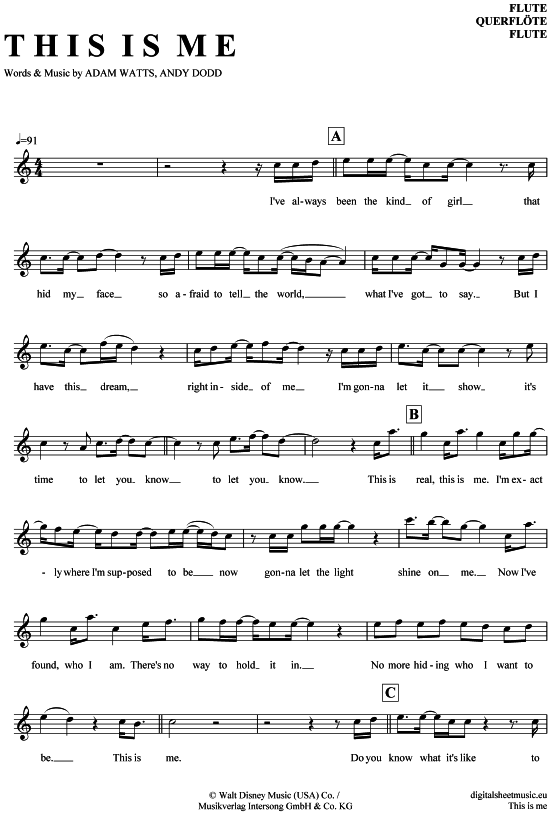 Product gallery: Page 1 of 4 This is me , Lovato, Demi, (transverse flute)