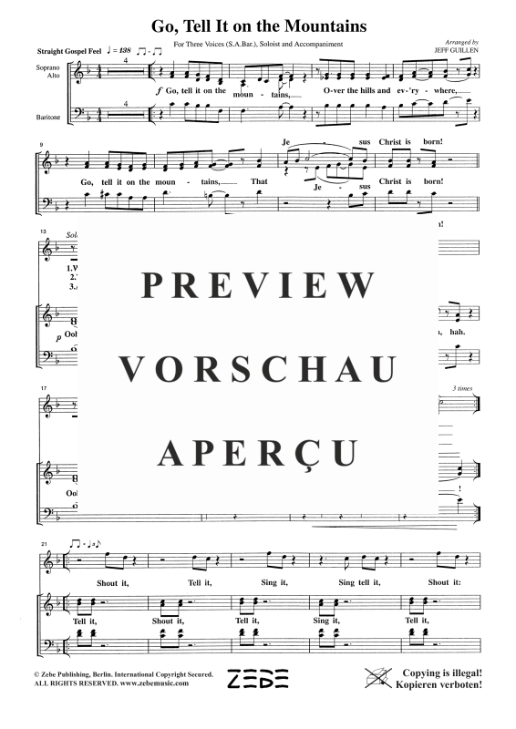 Produktgalerie: Seite 3 von 10 Go, Tell It on the Mountains, , Gemischter Chor SAB, Solo und Klavier