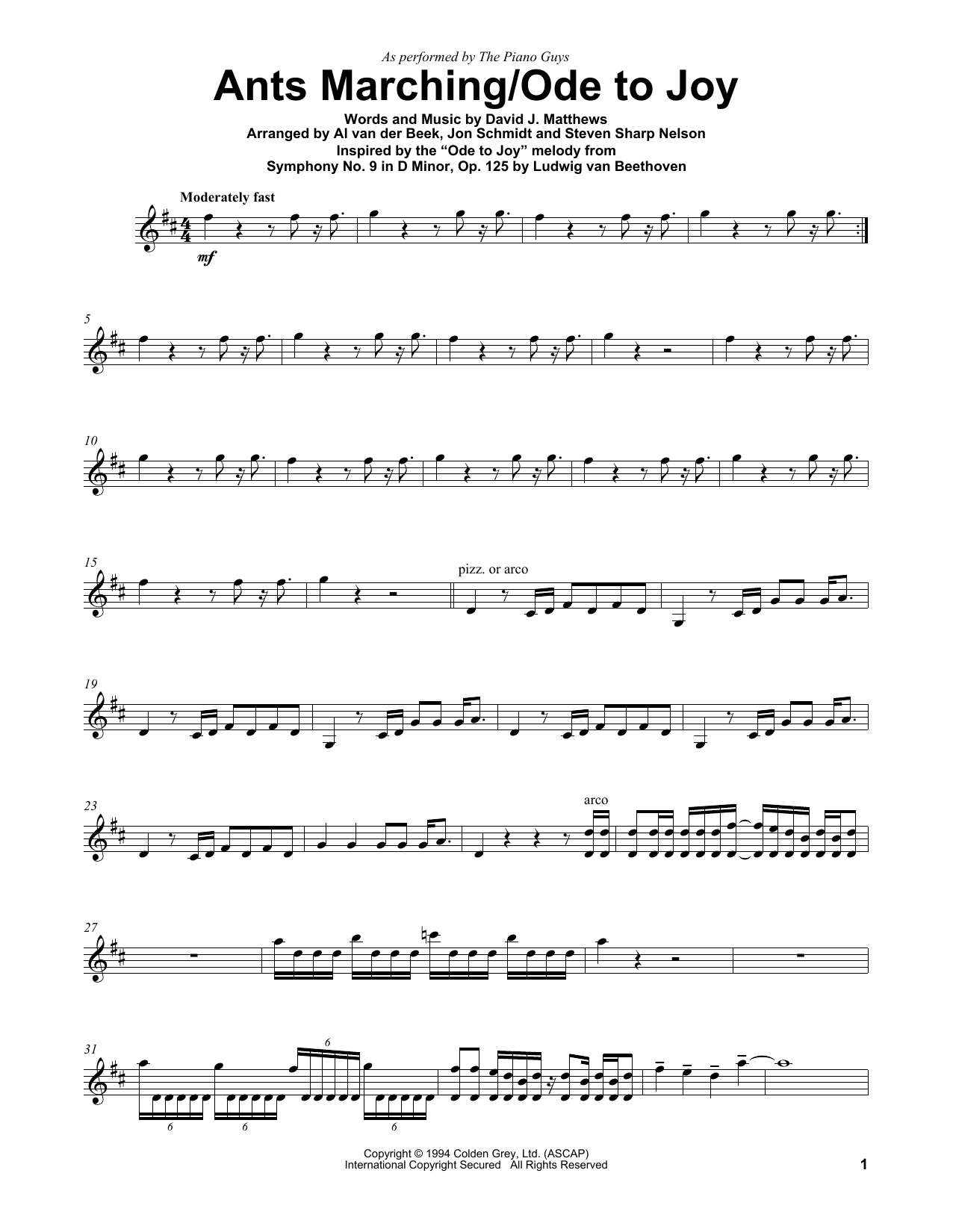 Product gallery: Page 1 of 1 Ants Marching/Ode To Joy, The Piano Guys