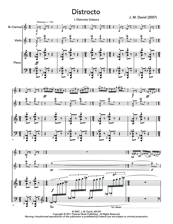 Produktgalerie: Seite 1 von 11 Distrocto, , (Trio Klarinette, Violine und Klavier)