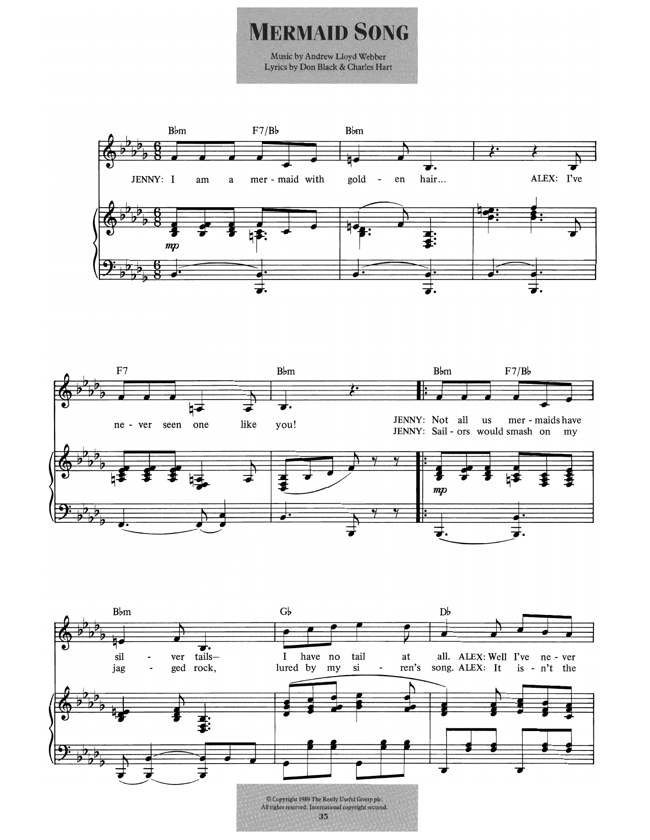 Product picture to: Mermaid Song (from Aspects Of Love)