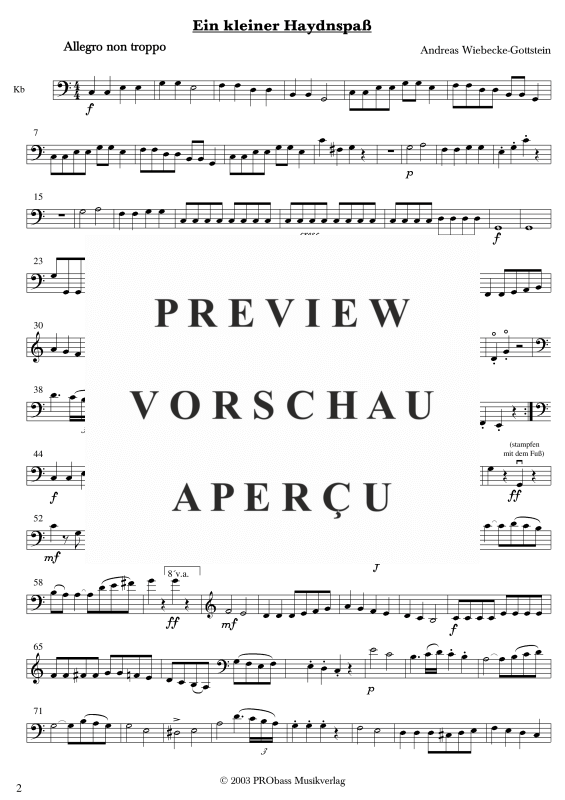 gallery: Ein kleiner Haydnspaß, , Klarinette in B und Kontrabass