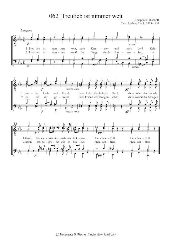 Product picture to: Treulieb ist nimmer weit Bischoff / Ludwig Tieck, 1773– ,,,1853