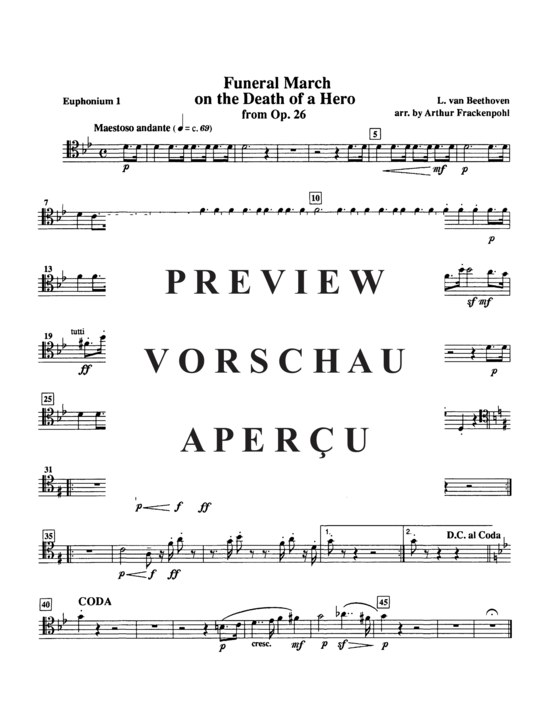 Produktgalerie: Seite 7 von 14 Funeral March on the Death of a Hero , , (Tuba Ensemble EEEE/TTT + Pauken)