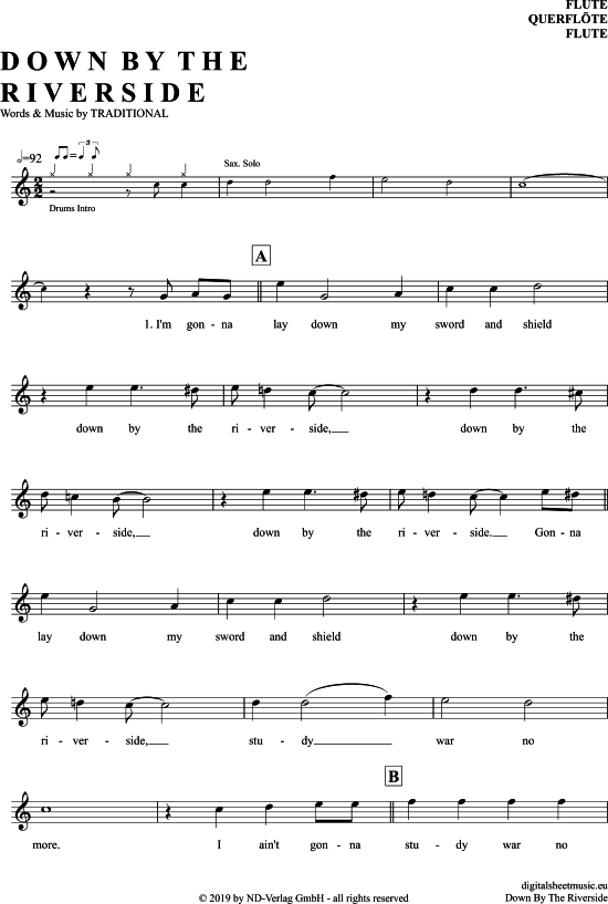 Product picture to: Down By The Riverside Traditional