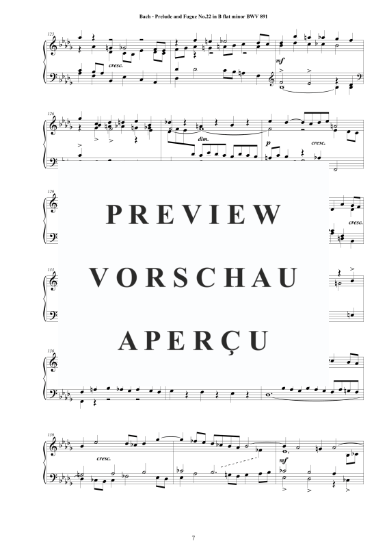 Product gallery: Page 8 of 11 Prelude and Fugue No. 22 in B flat minor BWV 891, , Solo Piano