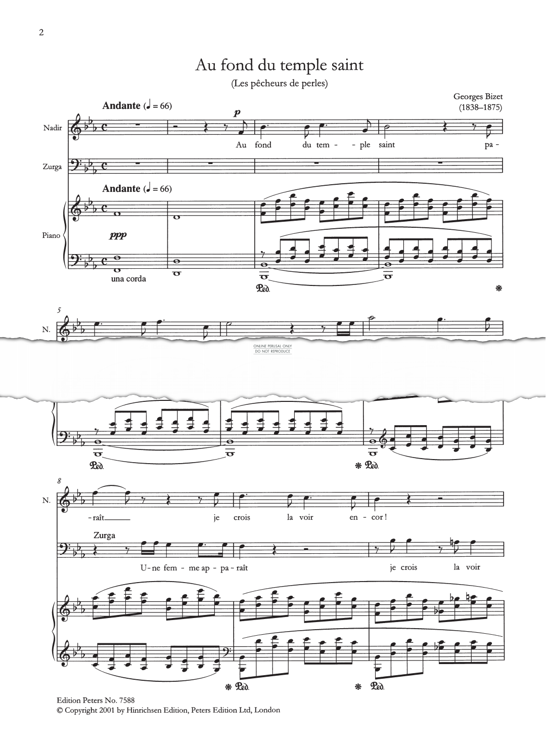 Produktbild zu: Au fond du temple saint (The Pearl Fishers' Duet)