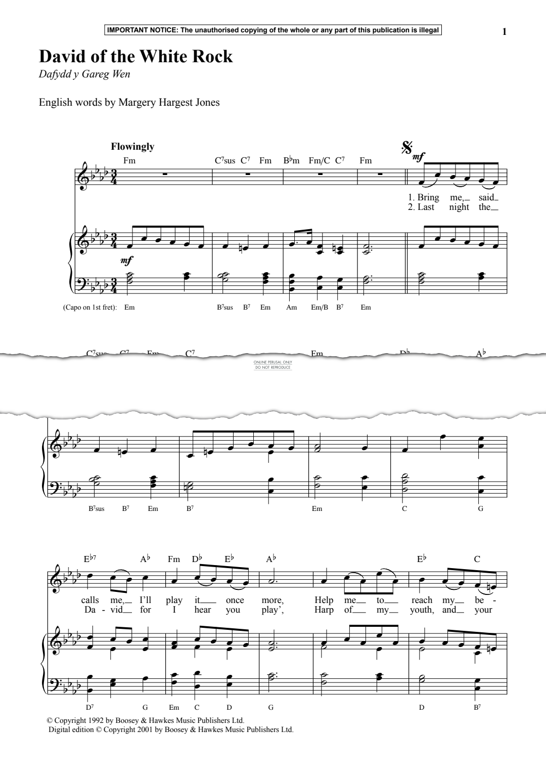 Produktgalerie: Seite 1 von 1 David Of The White Rock, Traditional, Gesang, Klavier