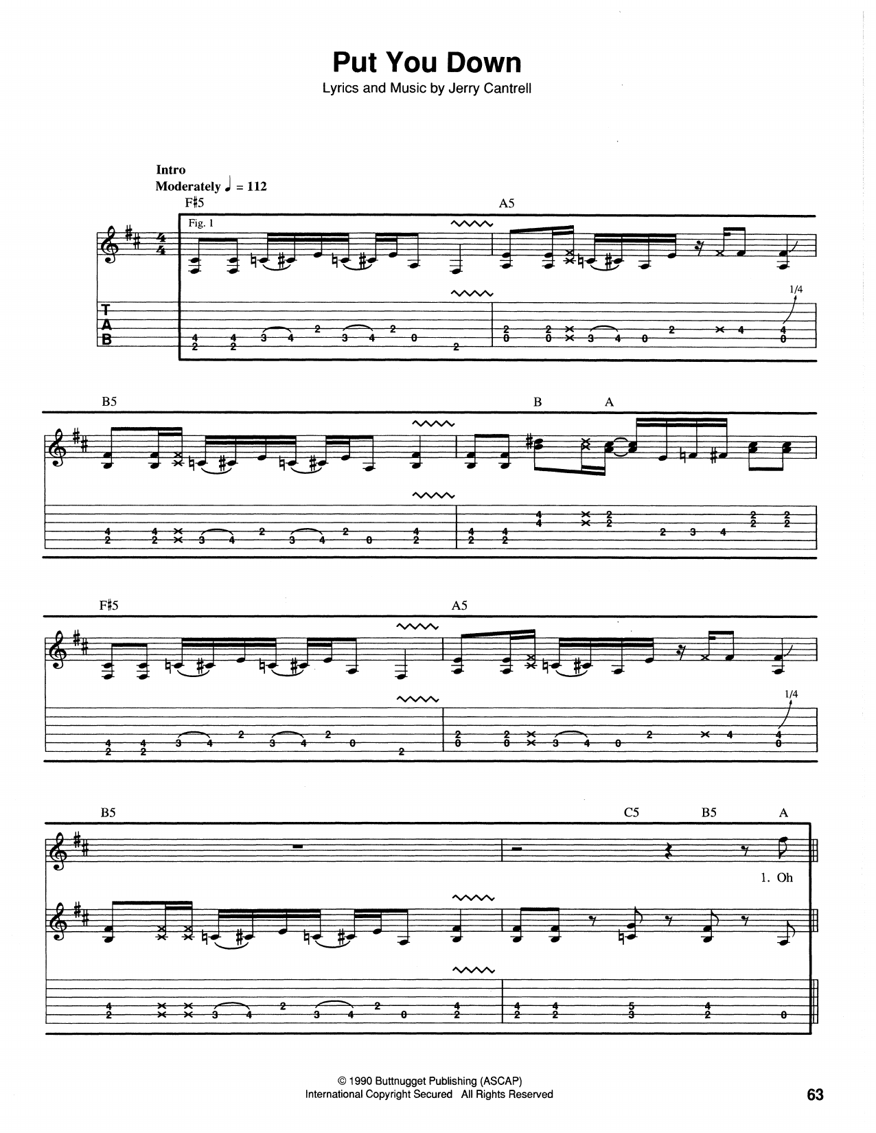 Produktgalerie: Seite 1 von 1 Put You Down, Alice In Chains, Gitarre