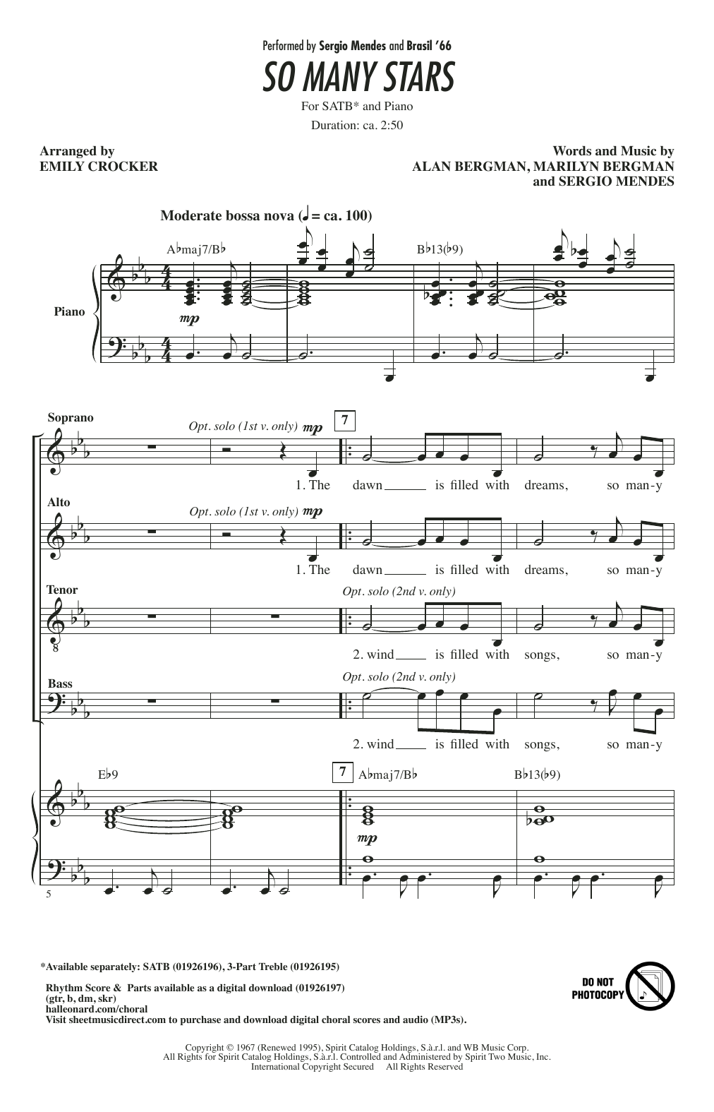 Produktgalerie: Seite 1 von 1 So Many Stars (arr. Emily Crocker), Sergio Mendes & Brasil '66, Chor