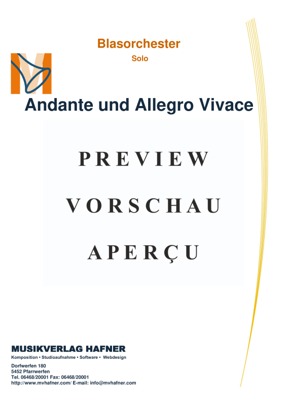 Product gallery: Page 4 of 11 Andante und Allegro Vivace, , (large wind orchestra)
