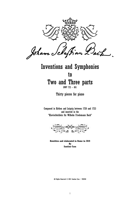 Produktbild zu: Inventionen und Sinfonien für zwei und drei StimmenJohann Sebastian Bach