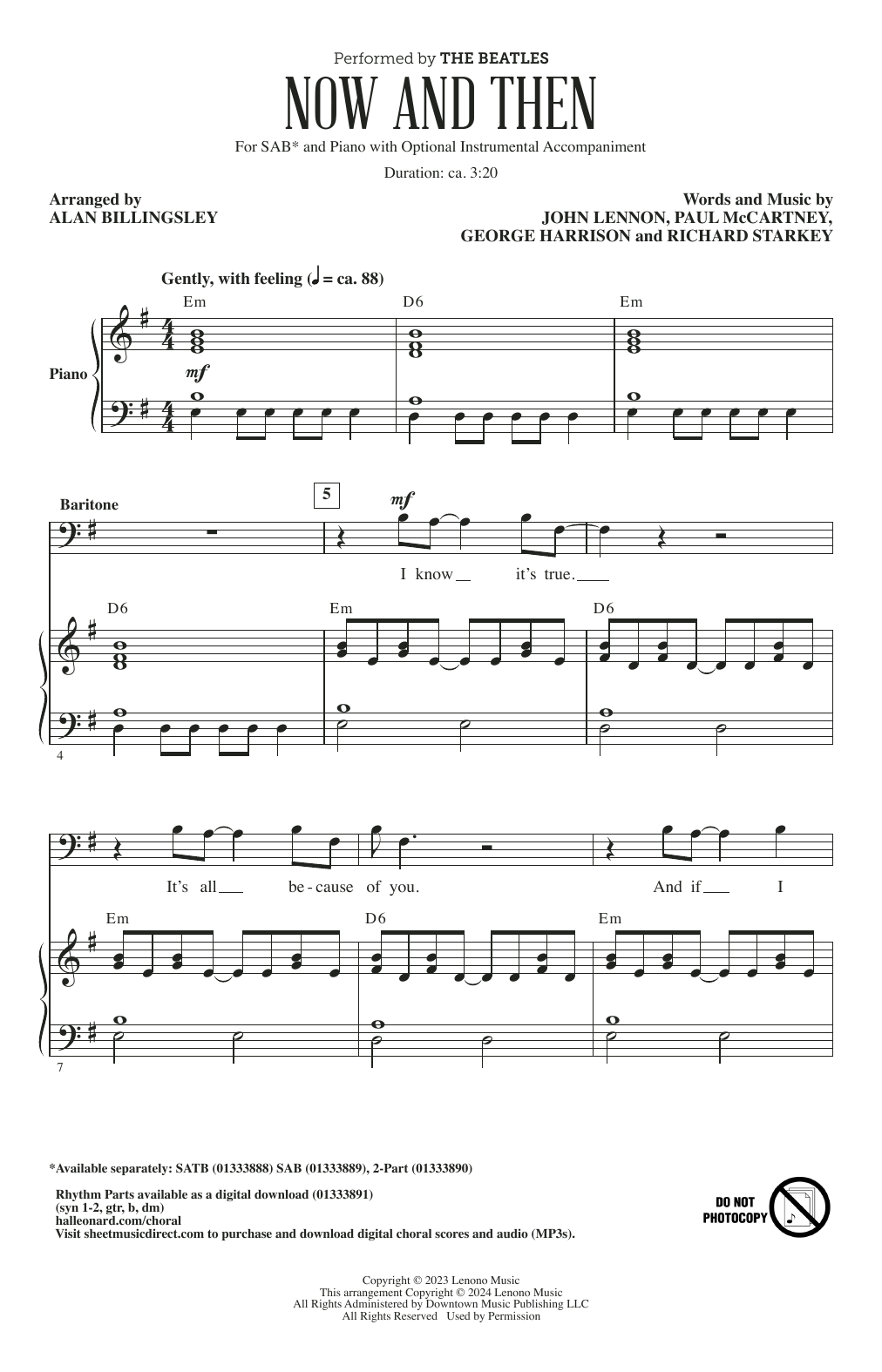 Produktgalerie: Seite 1 von 1 Now And Then (arr. Alan Billingsley), The Beatles, Chor