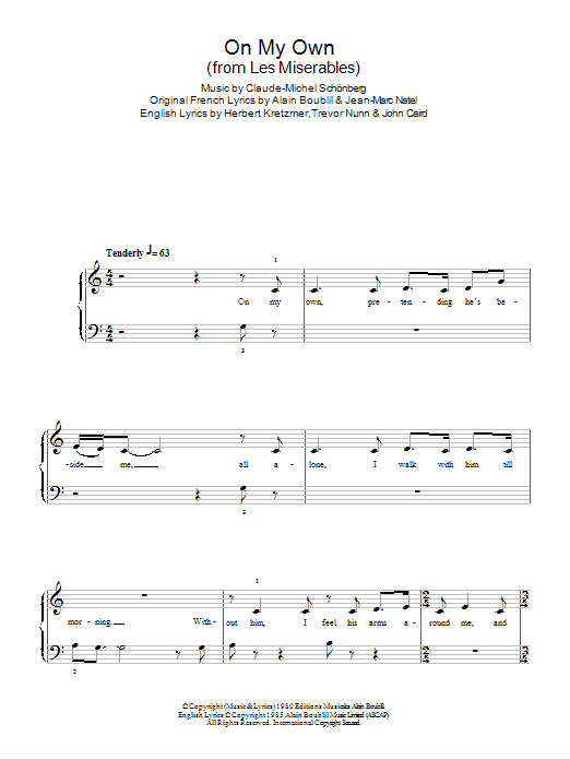 Produktbild zu: On My Own (from Les Miserables)