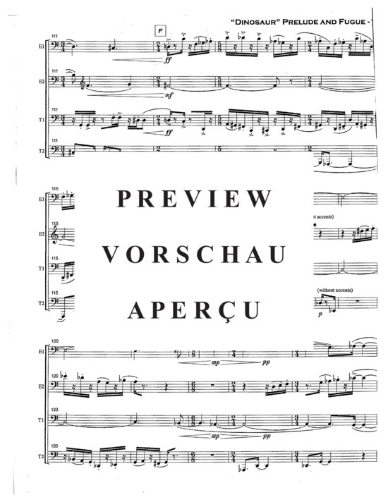 Product gallery: Page 12 of 21 Dinosaur Prelude and Fugue , , (Tuba Quartett EETT)