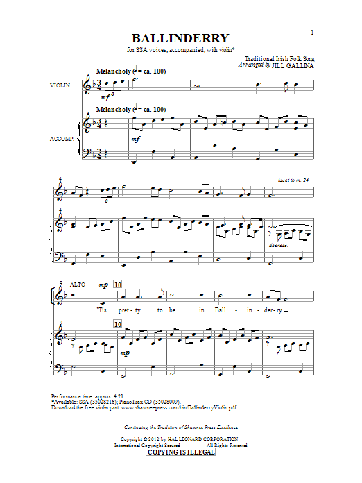 Produktgalerie: Seite 1 von 1 Ballinderry, Jill Gallina, Chor