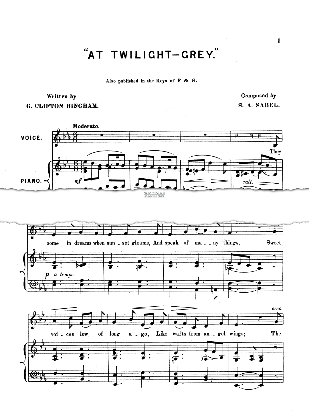 Produktgalerie: Seite 1 von 1 At Twilight-Grey, S. A. Sabel, Gesang, Klavier