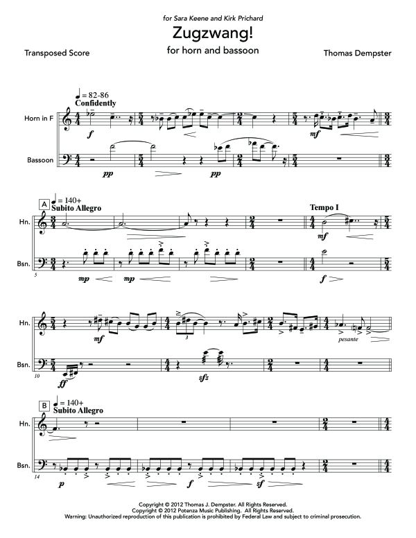 Produktgalerie: Seite 1 von 11 Zugzwang!, , (Horn in F und Fagott)