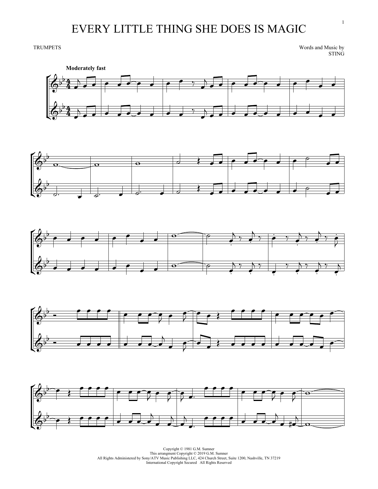 Produktgalerie: Seite 1 von 1 Every Little Thing She Does Is Magic, The Police, Trompete