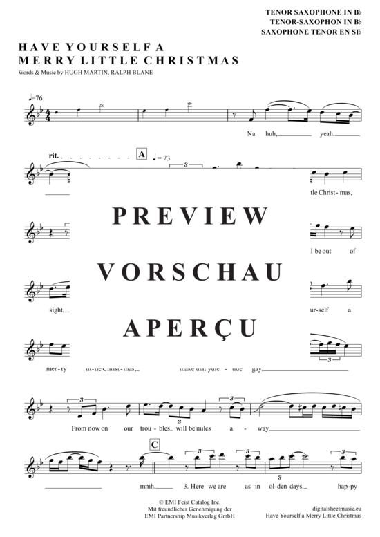 Product gallery: Page 2 of 3 Have Yourself A Merry Little Christmas , Connor, Sarah, Tenor Saxophone