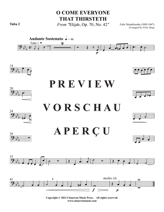 Product gallery: Page 9 of 9 O Come Everyone That Thirsteth , , (2x Baritone, 2x Tuba)