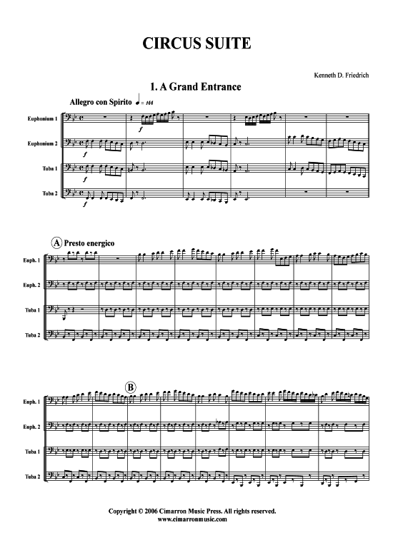 Product picture to: Circus Suite - 4 Sätze Kenneth Friedrich