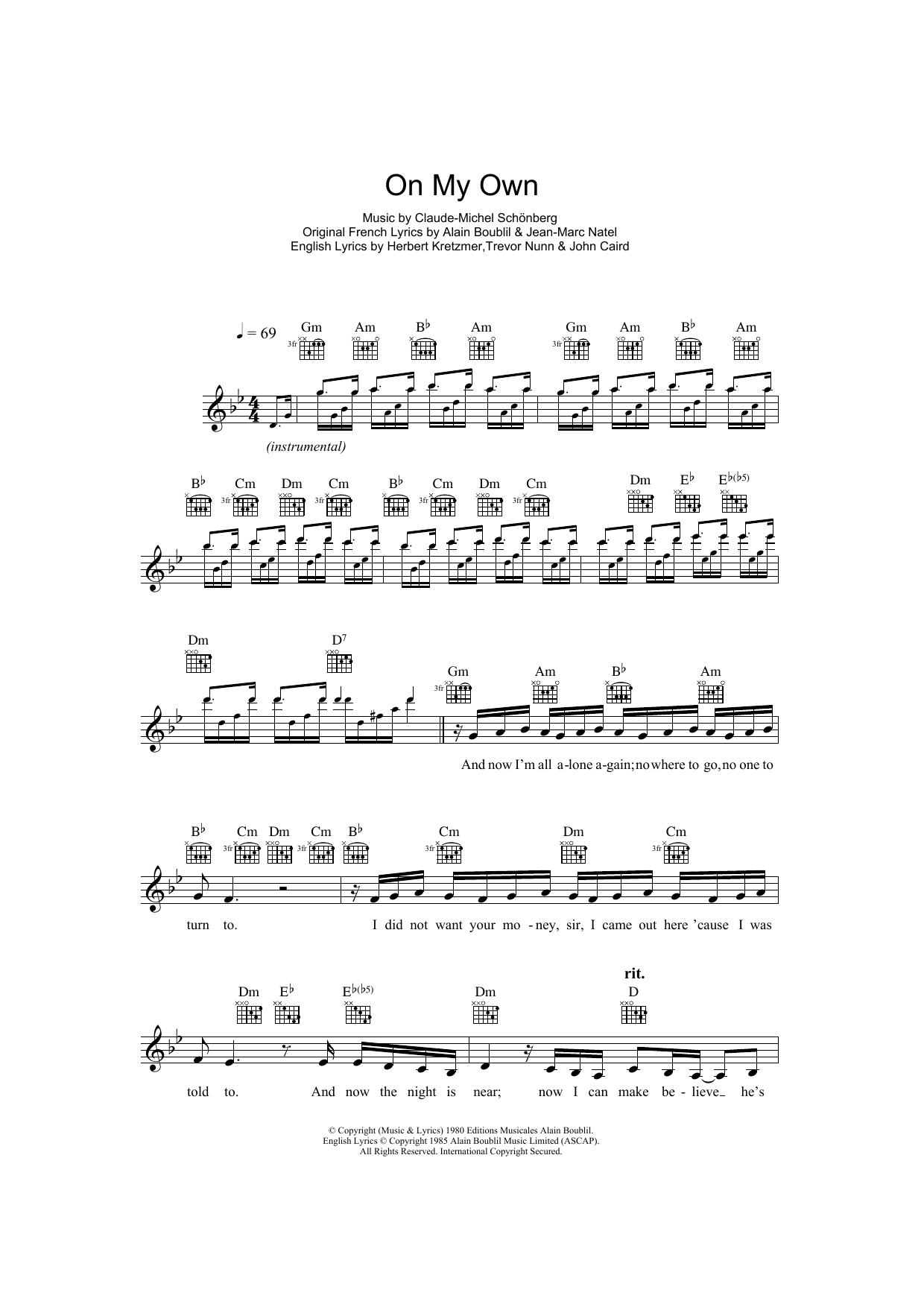 Produktbild zu: On My Own (from Les Miserables)