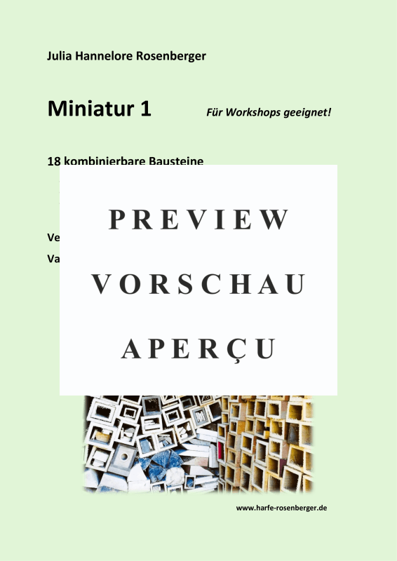 gallery: Miniatur 1, , (Variable instrumentation for harp/piano 1-4 strings)