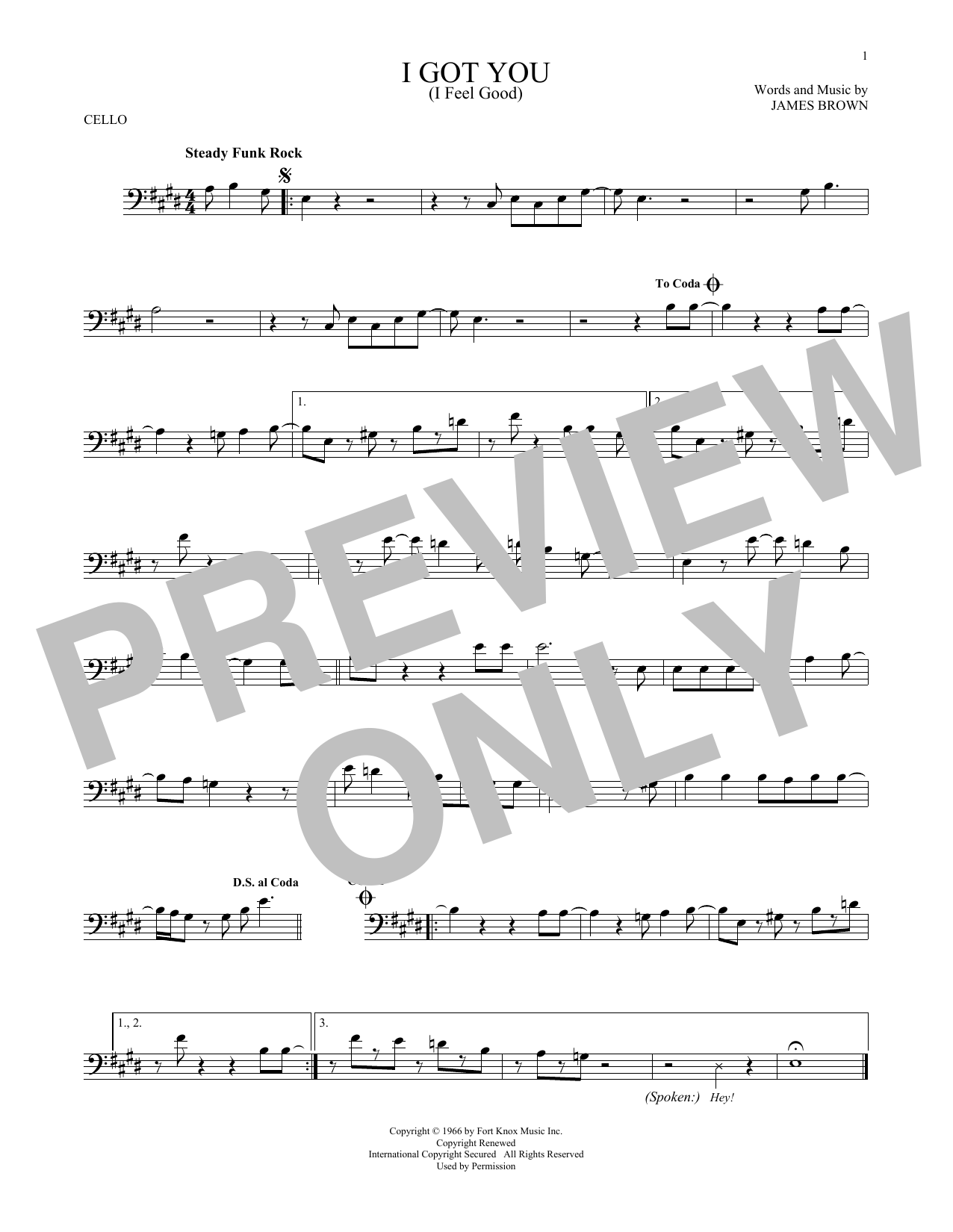 Produktgalerie: Seite 1 von 1 I Got You (I Feel Good), James Brown, Violoncello