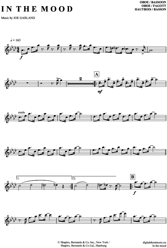 Produktgalerie: Seite 1 von 4 In the mood , Miller, Glenn, (Oboe / Fagott)