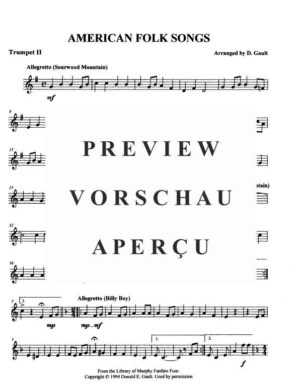 Produktgalerie: Seite 11 von 11 American Folk Songs, , Blechbläser Quartett