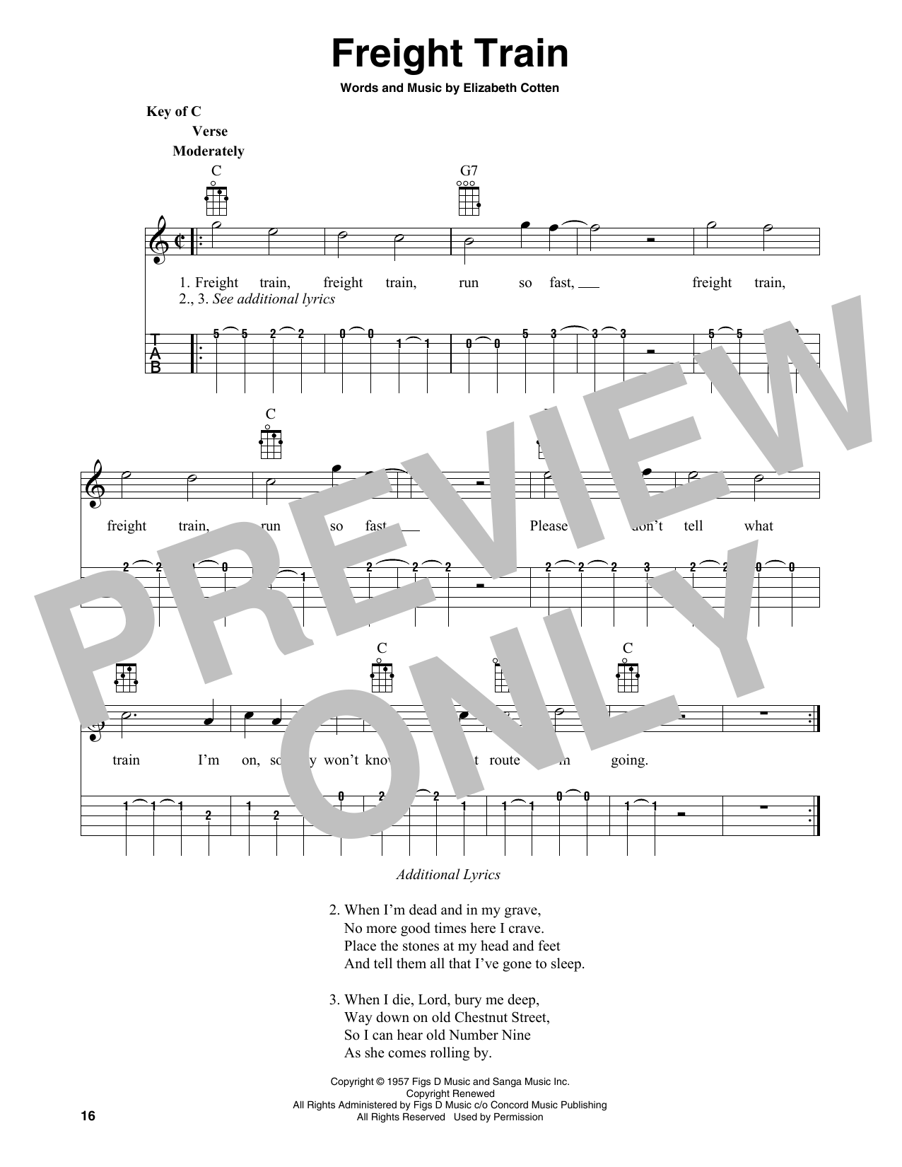 Product gallery: Page 1 of 1 Freight Train (arr. Fred Sokolow), Elizabeth Cotten