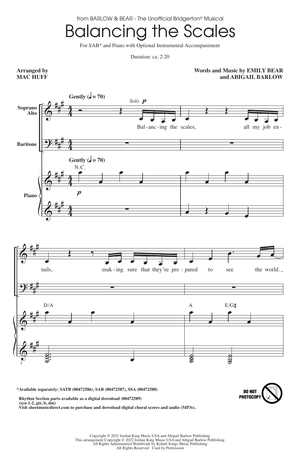 Produktbild zu: Balancing The Scales (from The Unofficial Bridgerton Musical) (arr. Mac Huff)