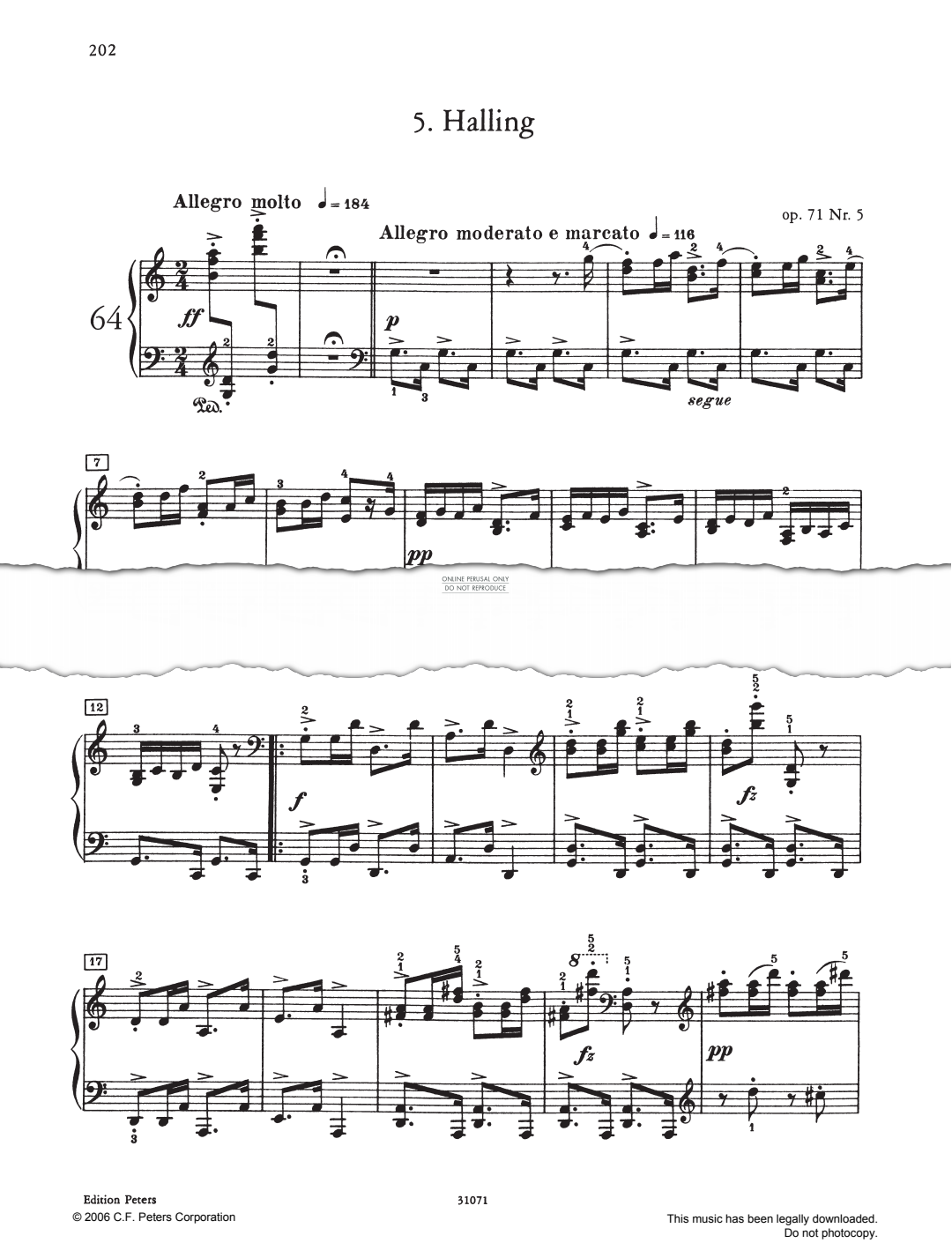 Produktbild zu: Halling Op. 71