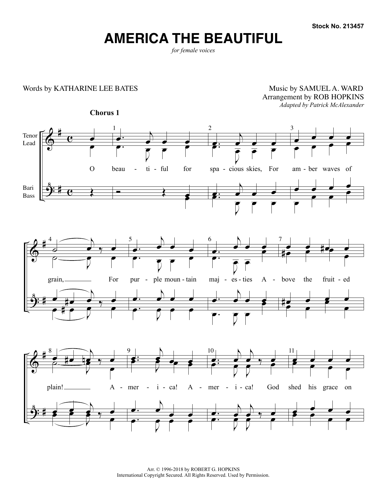 Produktgalerie: Seite 1 von 1 America, The Beautiful (arr. Rob Hopkins), Katharine Lee Bates, Chor