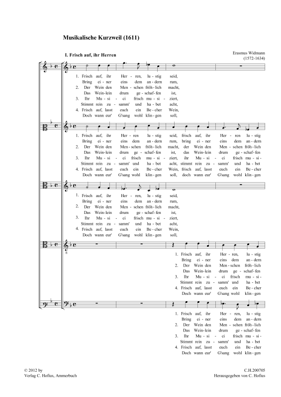 Product gallery: Page 1 of 11 Musikalische Kurzweil (1611), , (mixed choir 4-5 voices)