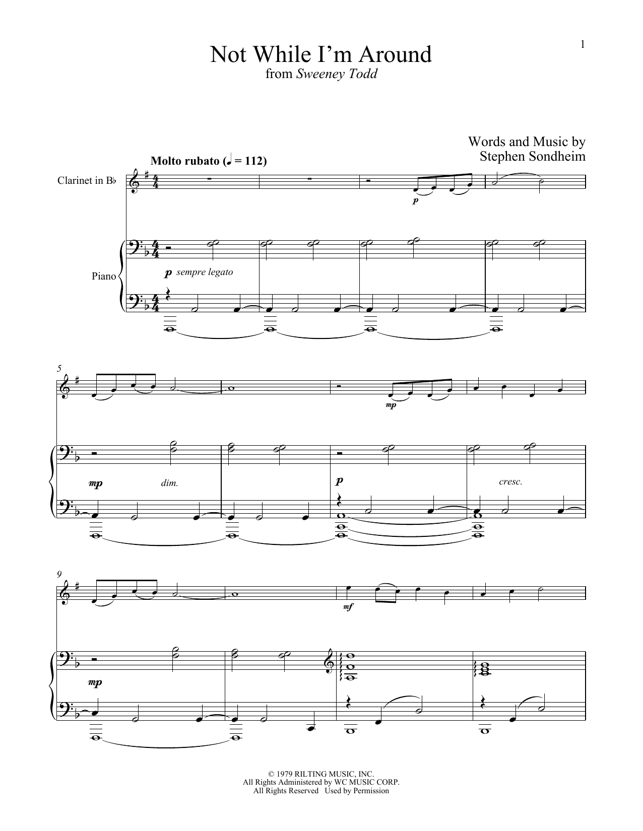 Produktbild zu: Not While I'm Around (from Sweeney Todd)
