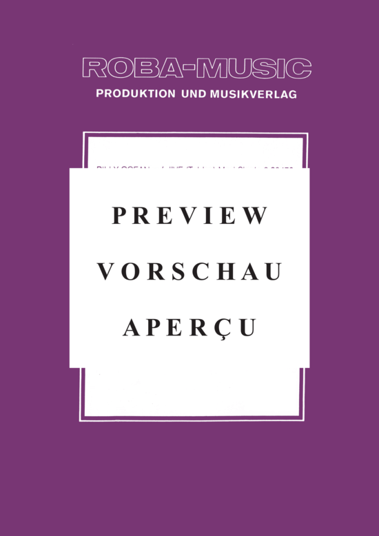 Produktgalerie: Seite 2 von 4 Hit Mix 85 (European Queen, Syncopation, Lucky Man, Lover Boy, Dancefloor, Mystery Lad) , Ocean, Billy, (Klavier und Gesang)